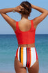 Square Neck Sleeveless Print Tankini Set